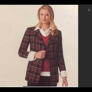 CAbi EUC Manhattan Tartan Plaid Blazer.  Sz. 10.